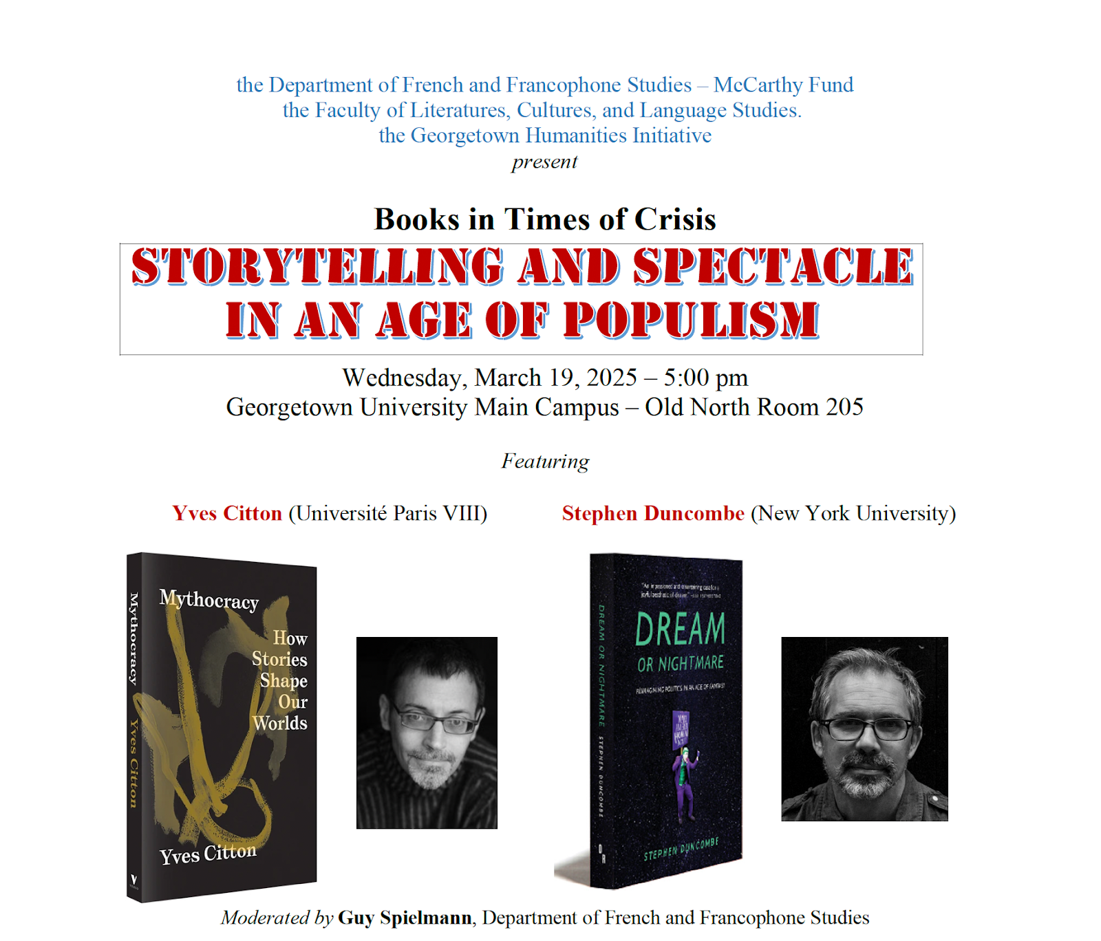 Event Flyer: Storytelling and Spectacle in an Age of Populism